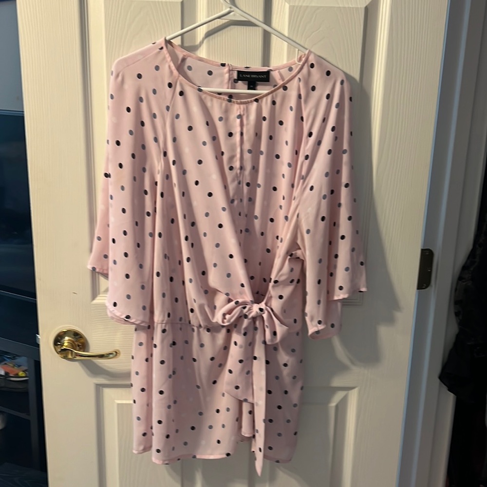 Faux wrap blouse.